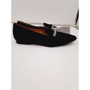 Samilor Black Elegant Rhinestone Flats Round Toe Comfortable Slip on Shoes 10